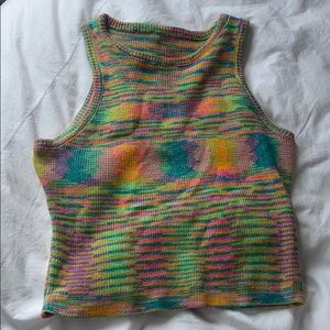 Rainbow stitch top